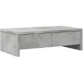 vidaXL Monitorständer mit Schubladen Betongrau 50x27x15 cm