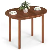 RELAX4LIFE Ovaler Esstisch Walnuss 100 x 78 cm Gummibaumholz MDF