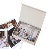 LTPRTZ Fotoaufbewahrungsbox – Leinen-Fotobox – Erinnerungen bewahren – Stapelbares Design – 10 x 15 cm – Beige