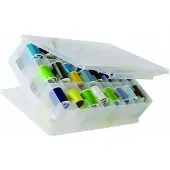 LTPRTZ Näh-Organizerbox – Aufbewahrungsbox für Garn – Hobby-Aufbewahrung – Zwei-seitiges Design – 46 Fächer – Transparent
