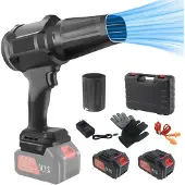 LTPRTZ Accu-Blätterbläser – Tragbarer Turboventilator – Gartenpflege – Doppelter Akku – 21 Volt – Schwarz