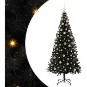 vidaXL Weihnachtsbaum Schwarz 180 cm PVC
