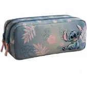 OEM Stitch Federmäppchen mit 2 Fächern, Blau/Rosa, Polyester