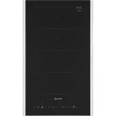 NEFF N 70, Schwarz, Edelstahl, Integriert, 30 cm, Zonen-Induktionskochfeld, Keramik, 2 Zone(n)