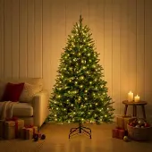 Syfax Künstlicher klappbarer Weihnachtsbaum 240 cm 300 LEDs