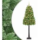 Syfax Künstlicher Weihnachtsbaum mit klappbaren Zweigen und Kugeln