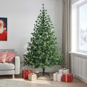Syfax Künstlicher klappbarer Weihnachtsbaum 210 cm PVC und Metall
