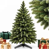 Relaxdays künstlicher Weihnachtsbaum, 180 cm, Spritzguss & PVC, Holzständer, Tasche, naturgetreue Nordmanntanne, grün