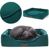 DOTTY Hundebett Sofa aus Samt in Grün – Größe S
