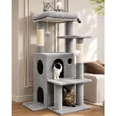 Merkloos Katzenbaum Kratzbaum Katzenkletterbaum - 127 cm - Hellgrau - Mit Kratzsäule