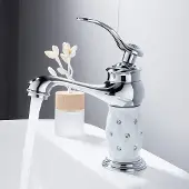 Dripio Waschtischarmatur Einhebelmischer mit Diamantdesign, Messing, 1-Loch