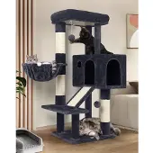 Merkloos Katzenkratzbaum Kratzbaum Kletterbaum - 116 cm - Dunkelgrau - Mit Katzenhöhle