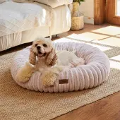 Dripio Donut-Hundebett mit Farbverlauf, waschbar, orthopädisch, rosa, M