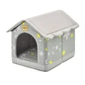 Dripio Indoor Hundehütte M, Hundehöhle für Katzen & Welpen, Grau