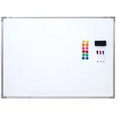 Mendler Whiteboard HWC-C84, Magnettafel Memoboard Pinnwand, inkl. Zubehör ~ 110x80cm