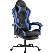 OEM Gamingstuhl, Bürostuhl, Leinen, verstellbar, schwarz/blau
