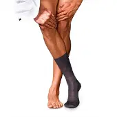 Falke No. 9 Pure Fil d'Écosse Socken Herren anthracite mel. 41-42