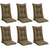 Syfax Hochlehner-Auflagen 6 Stk. Melange Taupe 120x50x7 cm Stoff