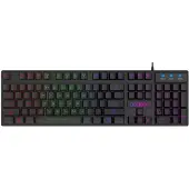 HAC24 RGB LED Gaming QWERTZ Tastatur Schwarz USB Keyboard Beleuchtet Deutsches Layout