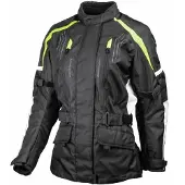 GMS Dayton Damen Motorrad Textiljacke, schwarz/gelb, XS