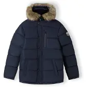 MINOTI Winterjacke Herren mit Kapuze und Kunstfellbesatz, wattiert, gesteppt – Herren Schneejacke Dunkelblau Gr. L