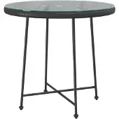 Merkloos Gartentisch, Durchmesser 80 cm, mit gehärteter Glasplatte und Stahlrahmen