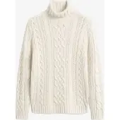 Gant für Herren. 8080008 Beigefarbener Rollkragenpullover (M), Lässig, Wolle, Klassisch