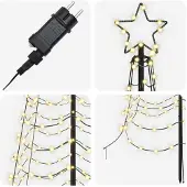 Syfax LED-Weihnachtsbaum Spirale mit Erdspieß EKENAS 250 cm 370 LEDs