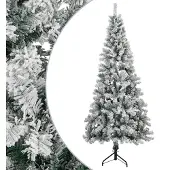 Syfax Künstlicher Weihnachtsbaum 120 cm PVC und Stahl Grün und Weiß