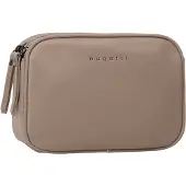 Bugatti Umhängetasche "Damen ALMATA", Damen, Gr. B/H/T: 21cm x 15cm x 6cm onesize, beige (sand), Kunstfaser, leicht glänzend, unifarben, Taschen Umhängetasche