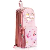 Merkloos Etui für Kinder mit 3 Fächern – Rosa