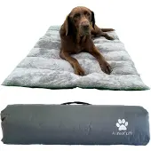 Dripio Hundebett Reise, aufrollbar, wasserabweisend, groß, grau
