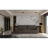 Fun-Möbel Sofa 3-Sitzer mit Schlaffunktion JUNA Stoff Terra Braun