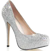 Pleaser DESTINY-06R Damen Pumps von Fabulicious, Silber EU 38, US 8