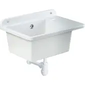 Gospo Ausgussbecken "Sved", Waschbecken 50cm, Weiß