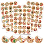 HOWAF Adventskalender Aufkleber Zahlen 1-24, 8 Bögen, 192 Stück, Kraftpapier, Weihnachten Deko