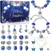 Izoel Adventskalender Schmuck Frauen Mädchen 2026 WeihnachtsCountdown Blau