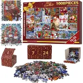 GOFFII Adventskalender Puzzle 2026 Weihnachts 1008 Teile 70x50 cm Adventskalender Puzzle Erwachsene