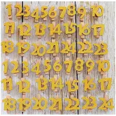 Dahi Adventskalender Zahlen Holzklammern 1-24 zum Basteln 2 Sets (48 Stück)