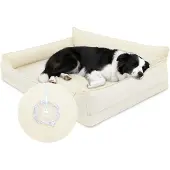 OEM Orthopädisches Hundebett, Kunstleder, 91x68 cm, beige