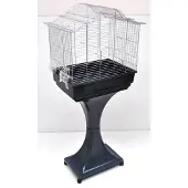 M.O. Mega Vogelkäfig Wellensittich Kanarien mit Ständer - Anthrazit/Chrom