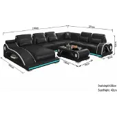 Xl Moebel Gmbh Wohnlandschaft U-Form Schwarz Couchtisch Modern Wohnzimmer Design Set *