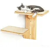Dripio Katzen-Kletterwand, 2 Ebenen, Massivholz, Sisalmatte