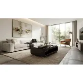 AEA Couchtisch Weiß Schwarz Kunstleder Holz Stauraum Modern Wohnzimmer