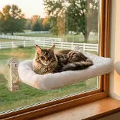 Dripio Fensterliegestuhl für große Katzen, weiß