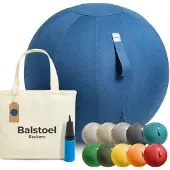 Dripio Yoga-Ball 65 cm mit Bezug – Ergonomischer Sitzball, Dunkelblau