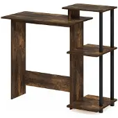 Dripio Computerbureau mit 3 Ablagen, Holz, Bernsteinkiefer, schwarz