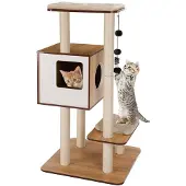 Dripio Kratzbaum mit Hütte, 3 Bälle, beige, 118 cm