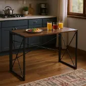 Dripio Bankettafel 100x50x75 cm, klappbar, MDF/Metall, Walnuss
