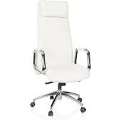 Dripio Chefsessel ASPERA 20, Kunstleder, Creme-Weiß, Chrom, höhenverstellbar